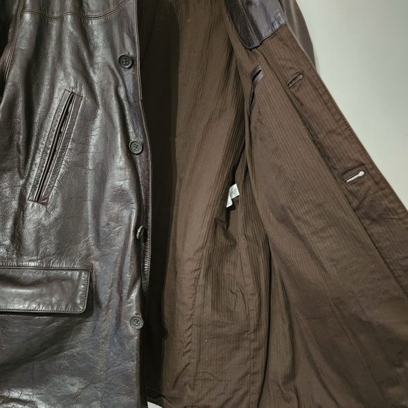 Banana Republic Vintage Men's Brown Leather Jacket XL - Picture 9 of 9